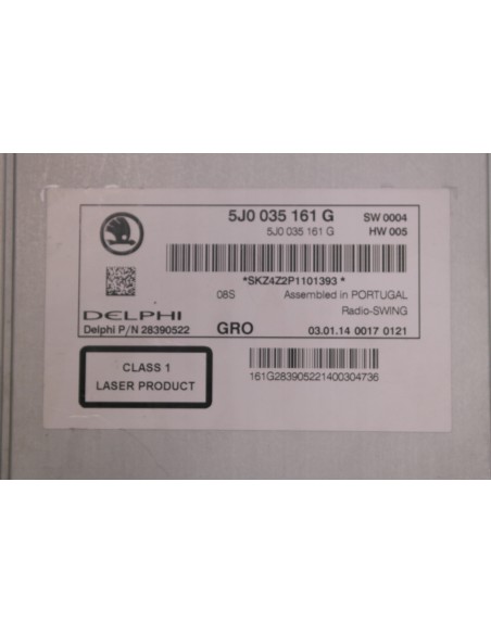 SKODA FABIA ROOMSTER RADIO 5J0035161G