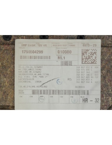 VW ARTEON TAPICERKA DRZWI PRAWA TYLNA