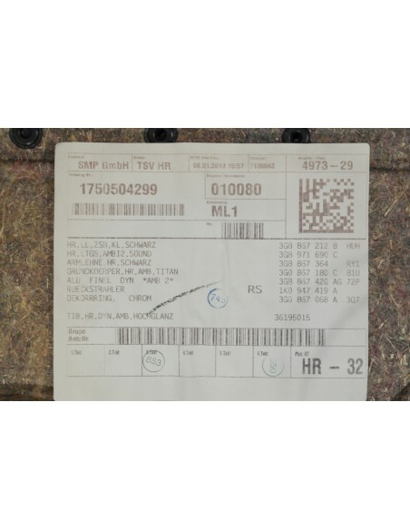 VW ARTEON TAPICERKA DRZWI PRAWA TYLNA