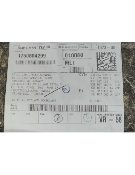 VW ARTEON TAPICERKA DRZWI PRAWA PRZEDNIA