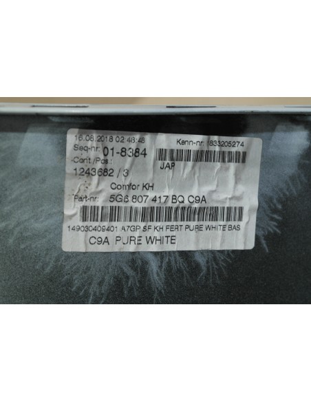 VW GOLF VII 7 LIFT HATCHBACK ZDERZAK TYLNY KOMPLENTY LC9A POD KOLOR