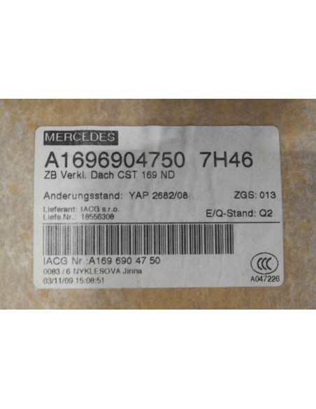 MERCEDES B-KLASA W245 PODSUFITKA A1696904750