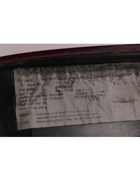 VW GOLF VI 6 CABRIO LAMPA PRAWY TYŁ LED 5K7945308