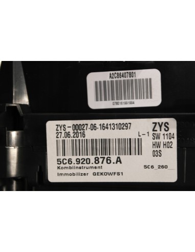 VW JETTA 5C6 2.0 TDI DSG LICZNIK 5C6920876A