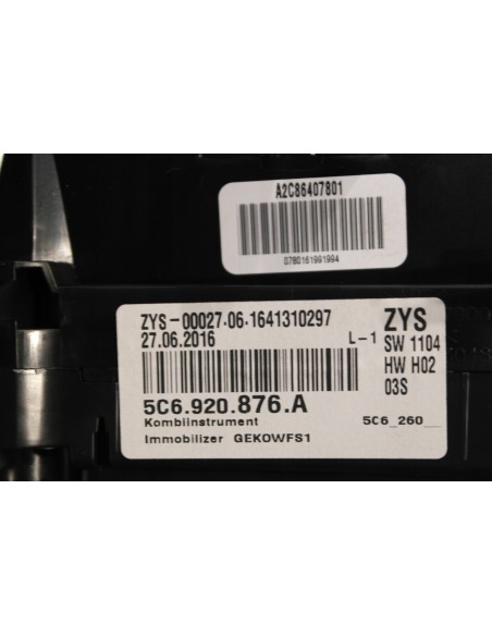 VW JETTA 5C6 2.0 TDI DSG LICZNIK 5C6920876A