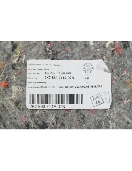 FORD TOURNEO CONNECT MK3 VW CADDY V WYKŁADZINA BAGAŻNIKA 7 OSÓB 2K7863711A