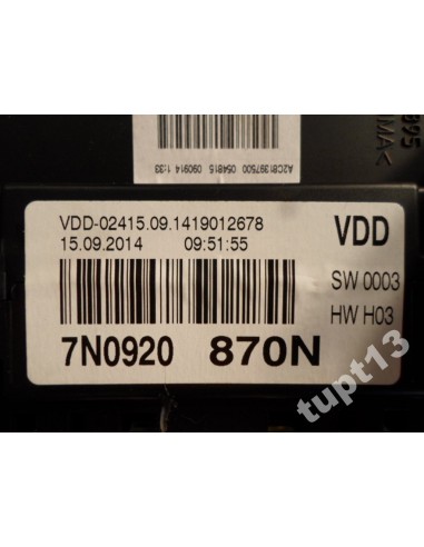 VW SHARAN 7N0 10-16 R 2.0 TDI LICZNIK 7N0920870N