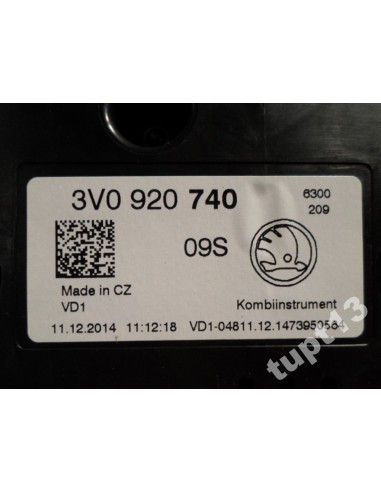 SKODA SUPERB III 1.4 TSI LICZNIK 3V0920740