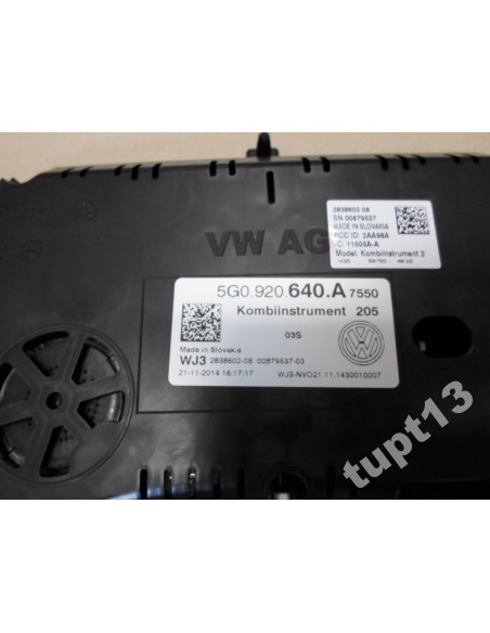 VW GOLF VII TSI LICZNIK 5G0920640A