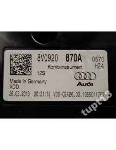 AUDI A3 8V0 TFSI LICZNIK 8V0920870A 2