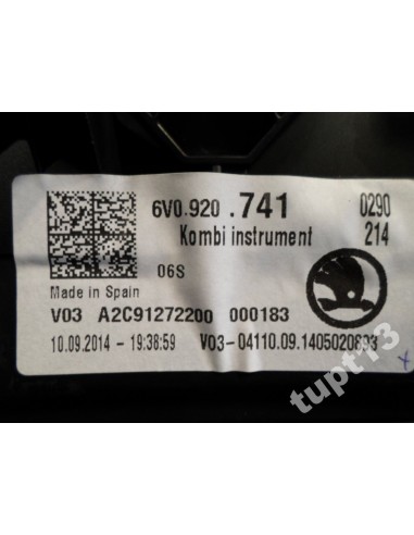 SKODA FABIA III 1.4 TDI LICZNIK 6V0920741