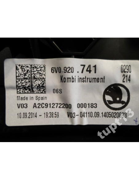 SKODA FABIA III 1.4 TDI LICZNIK 6V0920741