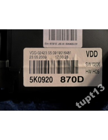 VW GOLF VI LICZNIK 5K0920870 D TSI