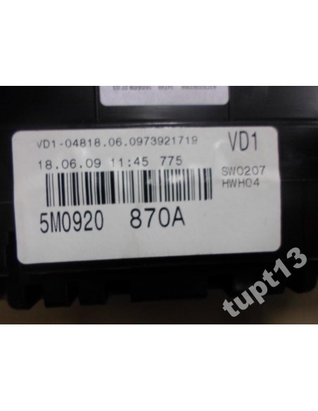 VW GOLF VI PLUS TSI LICZNIK 5M0920870A