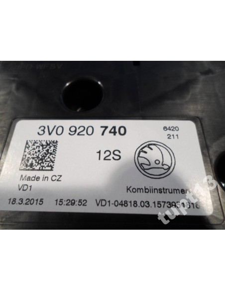 SKODA SUPERB III TSI LICZNIK 3V0920740