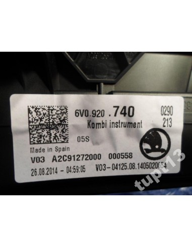 SKODA FABIA III LICZNIK 6V0920740