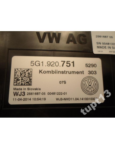 VW GOLF VII 1.6 TDI LICZNIK 5G1920751