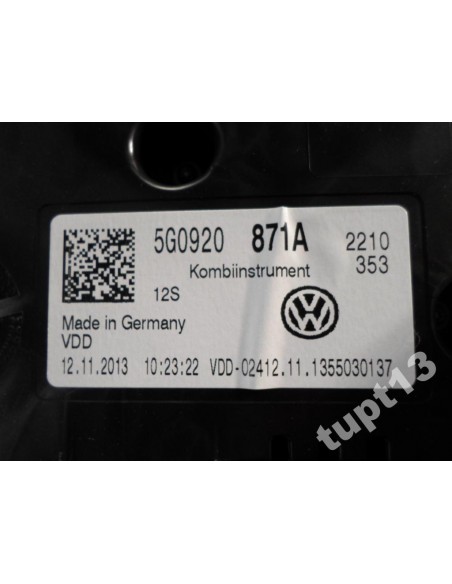 VW GOLF VII 2.0 TDI 4X4 LICZNIK 5G0920871A