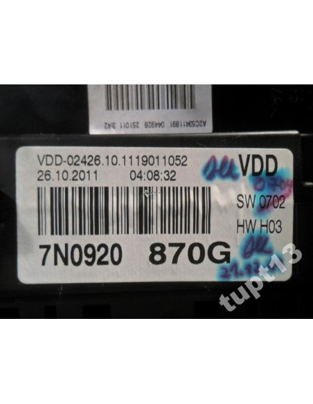 VW SHARAN 2011-14 R 2.0 TDI LICZNIK DSG 7N0920870G