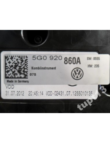 VW GOLF VII LICZNIK 5G0920860A WERSJA TDI
