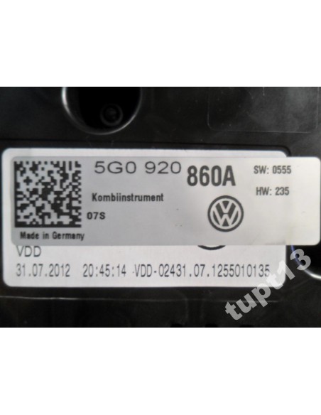 VW GOLF VII LICZNIK 5G0920860A WERSJA TDI