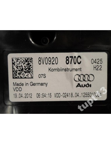 AUDI A3 8V0 2.0 TDI LICZNIK 8V0920870C