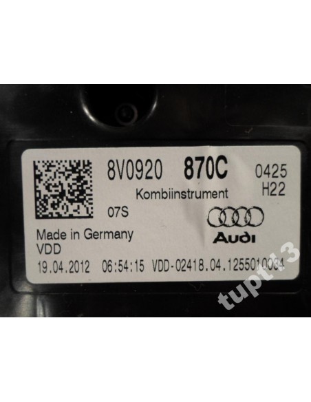AUDI A3 8V0 2.0 TDI LICZNIK 8V0920870C