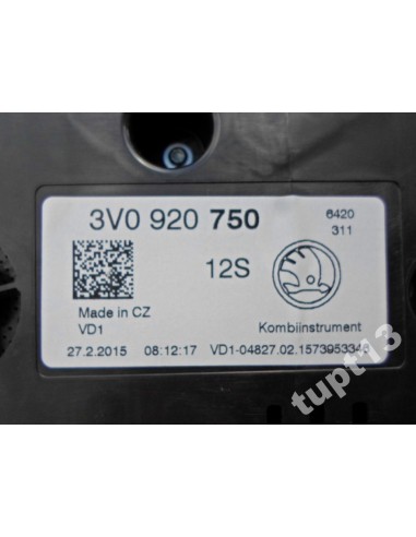 SKODA SUPERB III 2.0 TSI LICZNIK 3V0920750