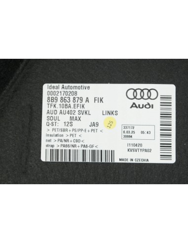 AUDI A5 B10 KOMBI TAPICERKA BOCZEK BAGAŻNIKA...