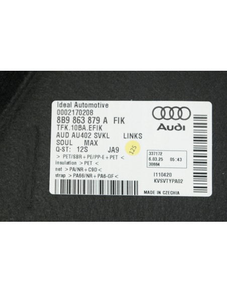 AUDI A5 B10 KOMBI TAPICERKA BOCZEK BAGAŻNIKA LEWY 8B9863879A