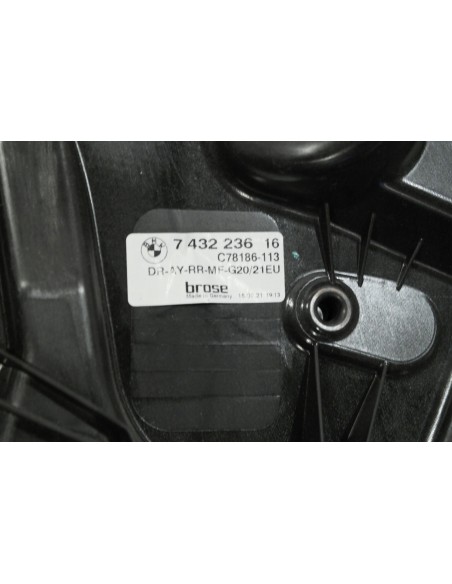 BMW 3 G21 MECHANIZM PODNOŚNIK SZYBY PRAWY TYŁ 7432236