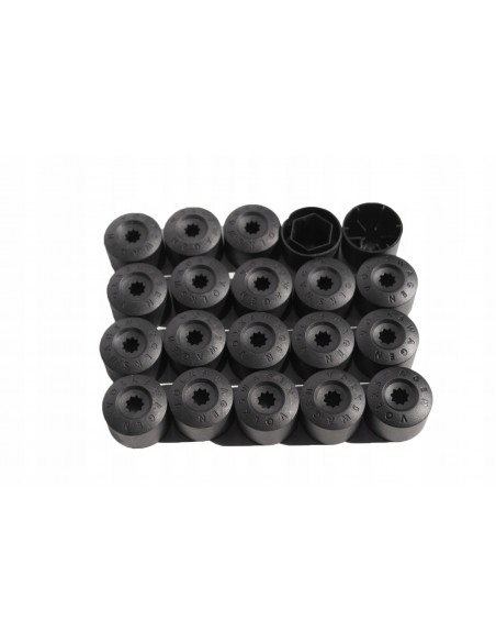 VW KAPSELKI ZAŚLEPKI NA ŚRUBY KLUCZ 17 KOMPLET 20 SZTUK ZŁODZIEJKI 16+4