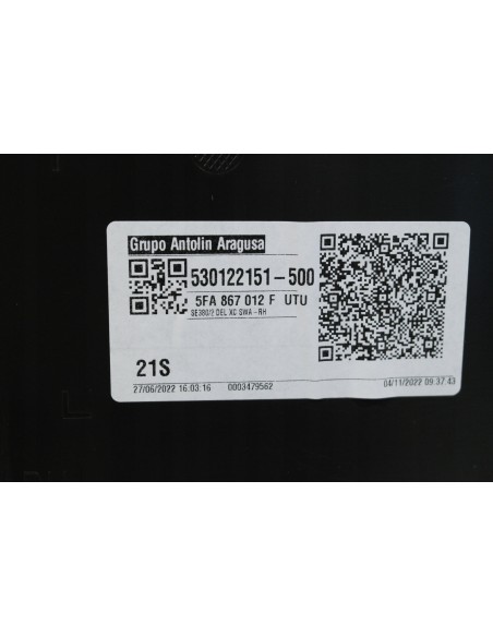 SEAT LEON IV TAPICERKA BOCZEK DRZWI PRAWY PRZÓD AMBIENTE 5FB867012F