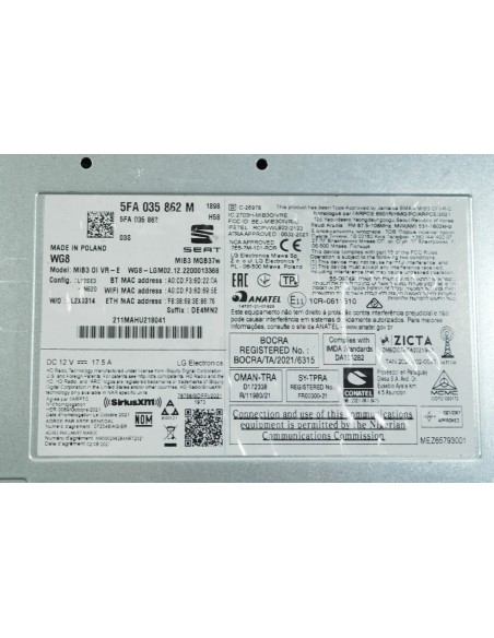 SEAT LEON IV CZYTNIK NAWIGACJI JEDNOSTKA CENTRALNA MIBIII 5FA035862M