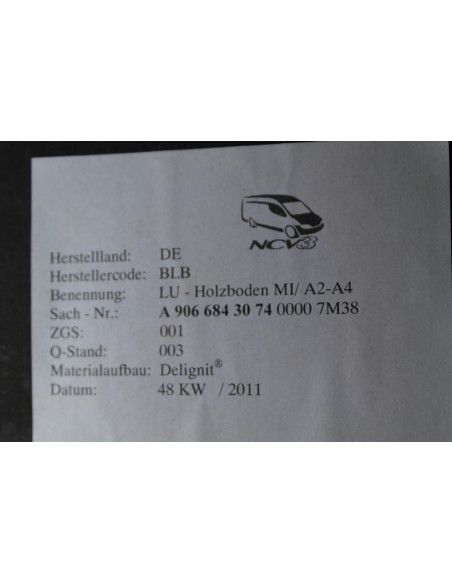 VW CRAFTER PODŁOGA PAKA DWIE CZĘŚCI