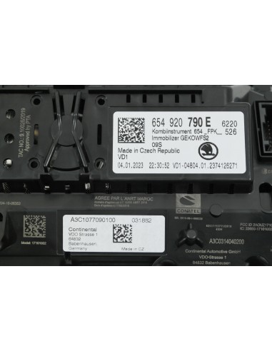 SKODA SCALA LICZNIK VIRTUAL LCD 654920790E