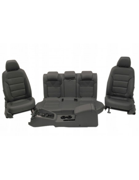 VW JETTA 5C6 WNĘTRZE KOMPLET FOTELI SKÓRA CZARNA