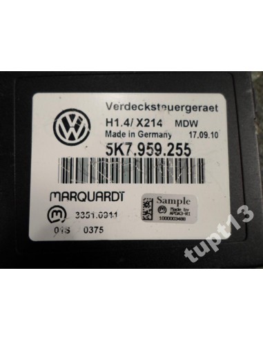 VW GOLF VI CABRIO STEROWNIK MODUŁ DACHU 5K7959255