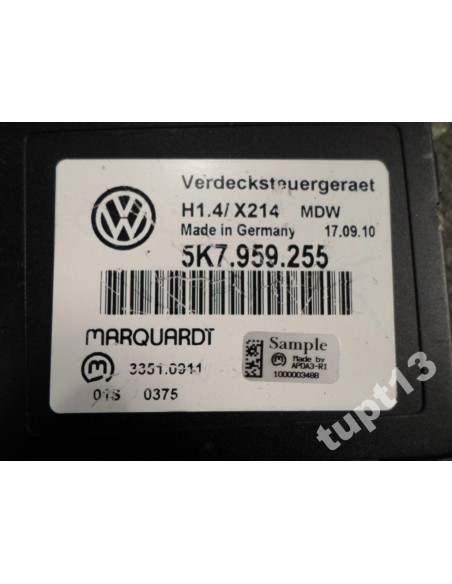 VW GOLF VI CABRIO STEROWNIK MODUŁ DACHU 5K7959255