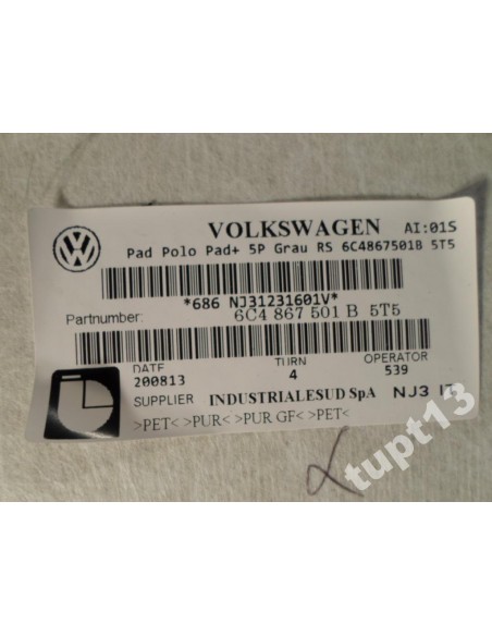 VW POLO 6R0 2009-2014 R PODSUFITKA 6C4867501B