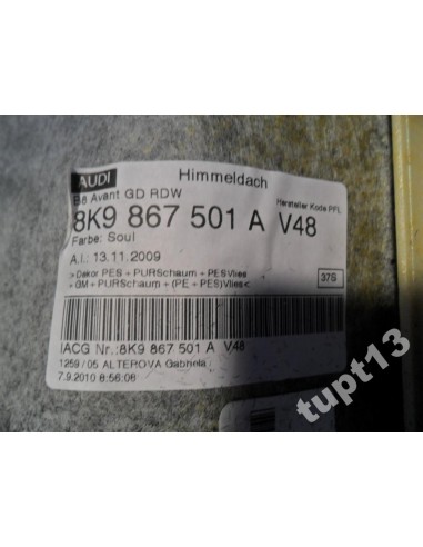 AUDI S4 2008-12 R PODSUFITKA CZARNA AVANT