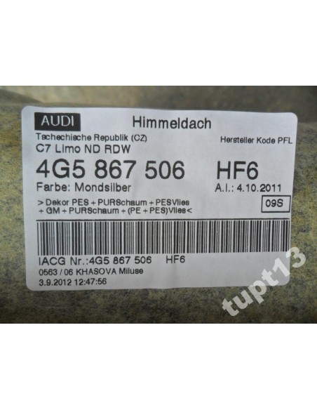 AUDI A6 4G0 SEDAN PODSUFITKA 4G5867506