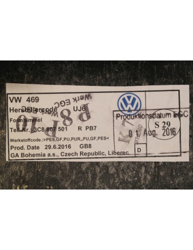 VW CC LIFT PODSUFITKA 3C8867501