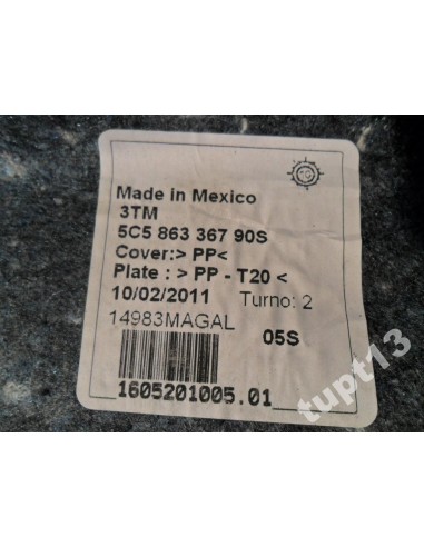 VW NEW BEETLE 5C WYKŁADZINA WNĘTRZA CZARNA