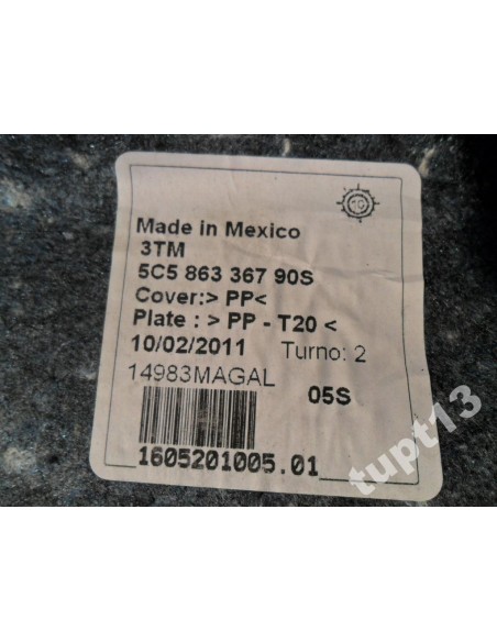 VW NEW BEETLE 5C WYKŁADZINA WNĘTRZA CZARNA