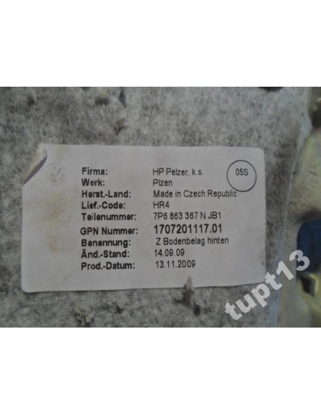 VW TOUAREG 2010-14R DYWAN WYKŁADZINA WNĘTRZA