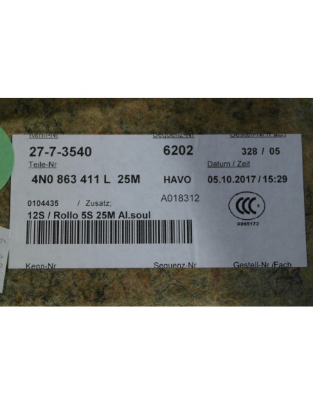 AUDI A8 4N D5 PÓŁKA TYLNA ALKANTARA 4N0863411C